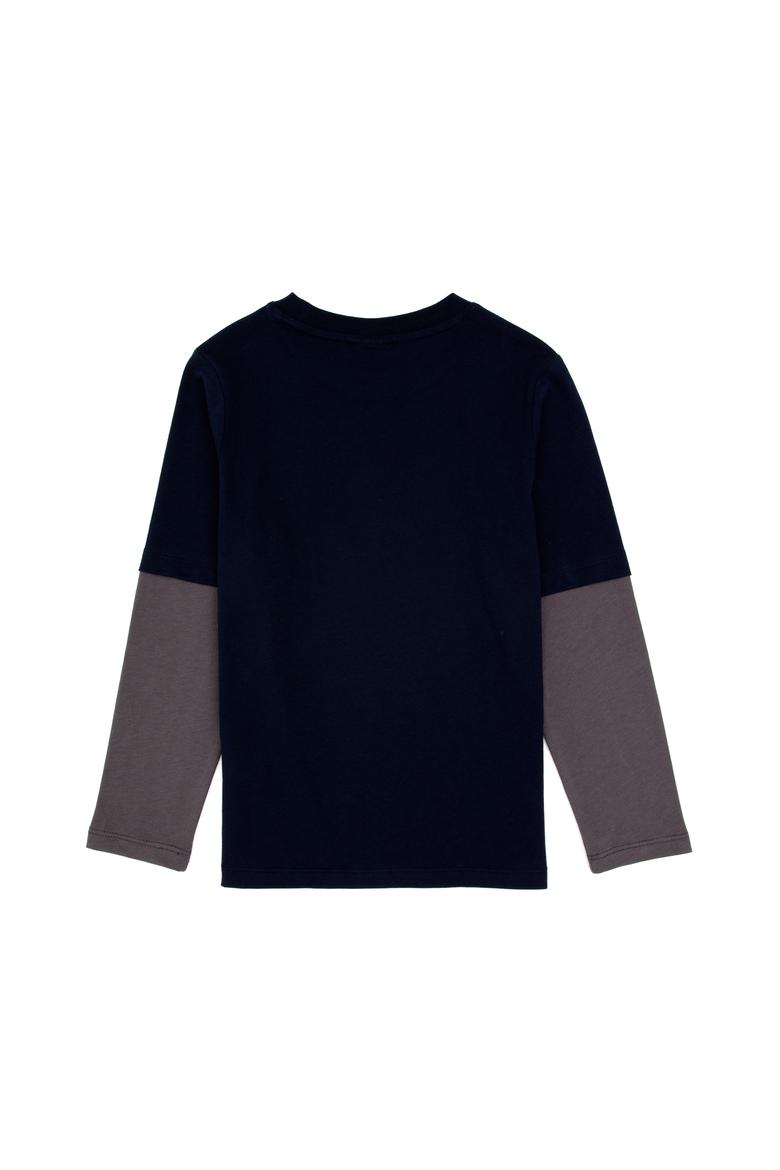 Erkek Çocuk Lacivert Bisiklet Yaka Basic Sweatshirt - 50313996016