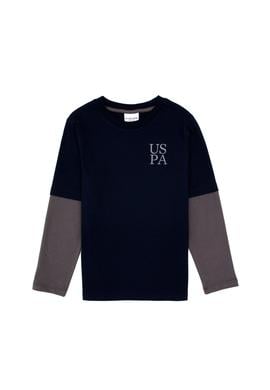 Erkek Çocuk Lacivert Bisiklet Yaka Basic Sweatshirt - 50313996016