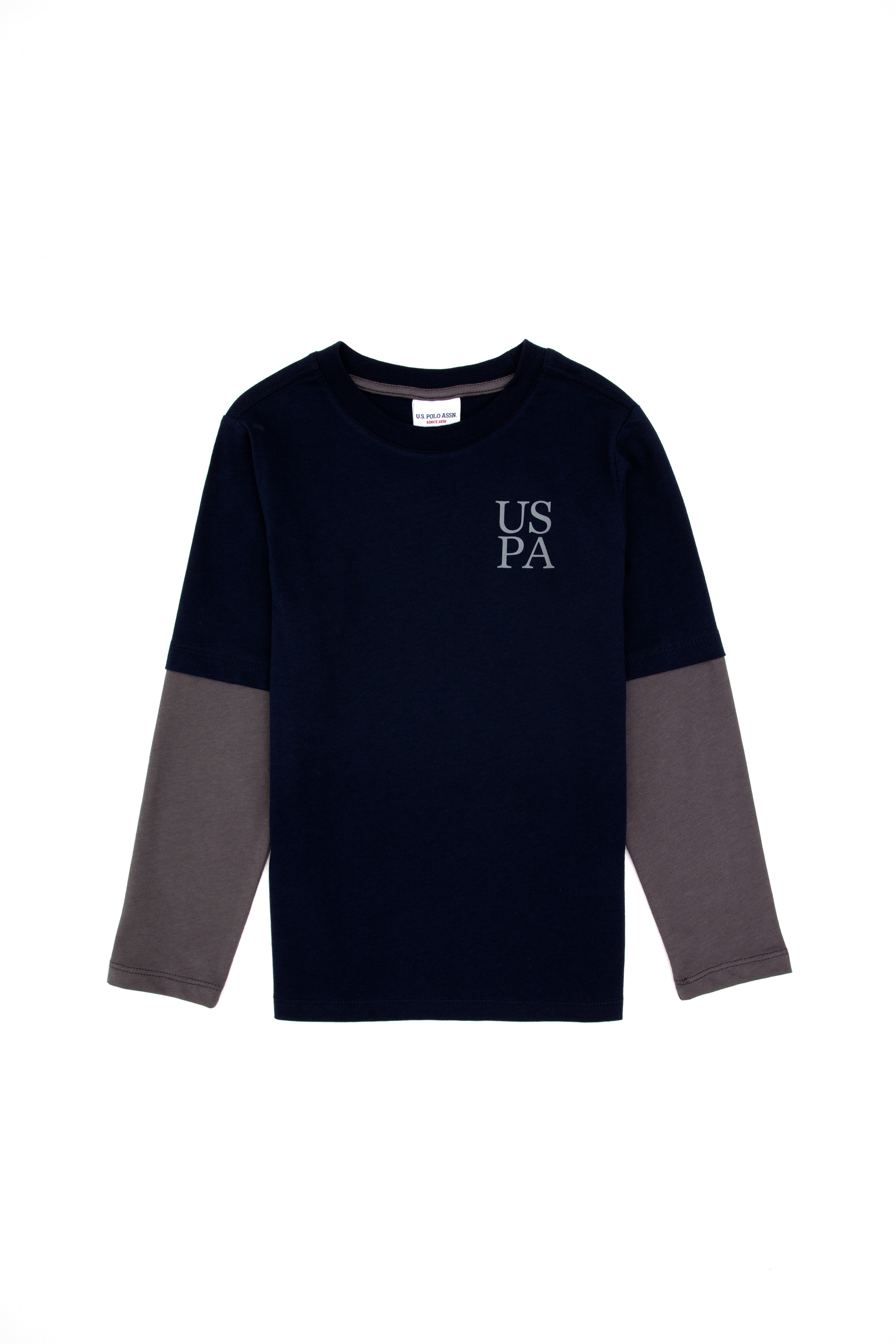 Erkek Çocuk Lacivert Bisiklet Yaka Basic Sweatshirt - Image 3