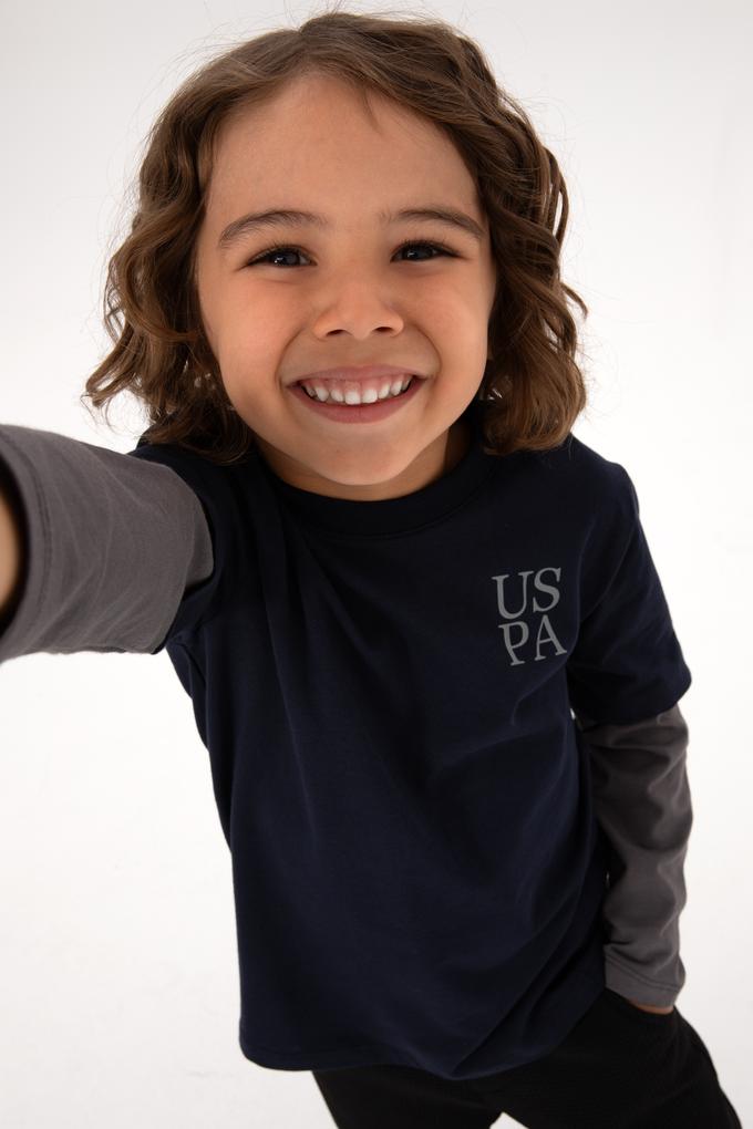 Erkek Çocuk Lacivert Bisiklet Yaka Basic Sweatshirt