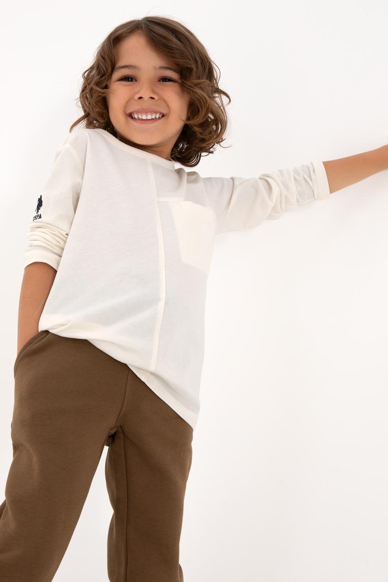 Erkek Çocuk İnci Bisiklet Yaka Sweatshirt