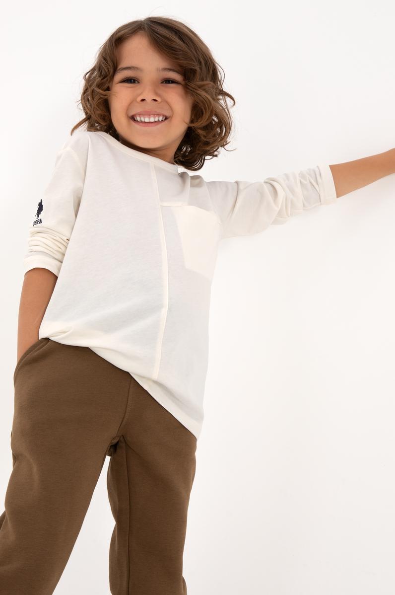 Erkek Çocuk İnci Bisiklet Yaka Sweatshirt