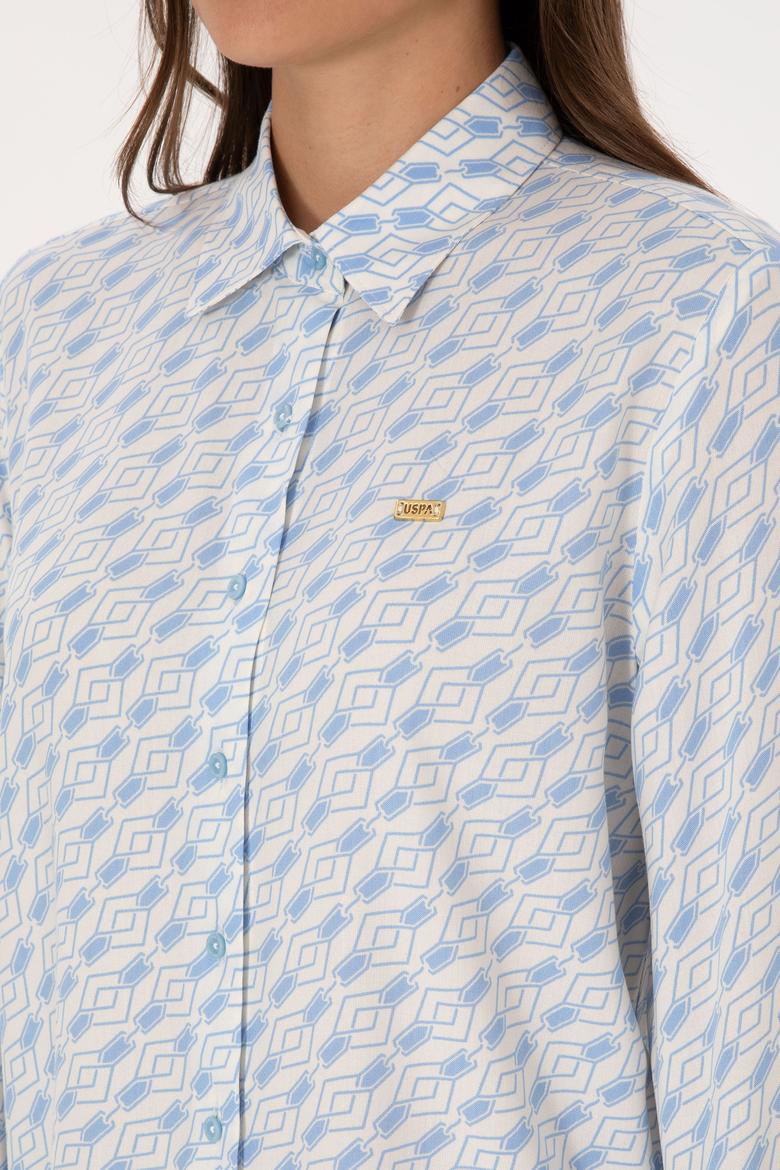 Kadın Açık Mavi Uzun Kollu Gömlek - 50316370020