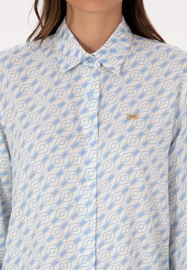 Kadın Açık Mavi Uzun Kollu Gömlek - 50316370020