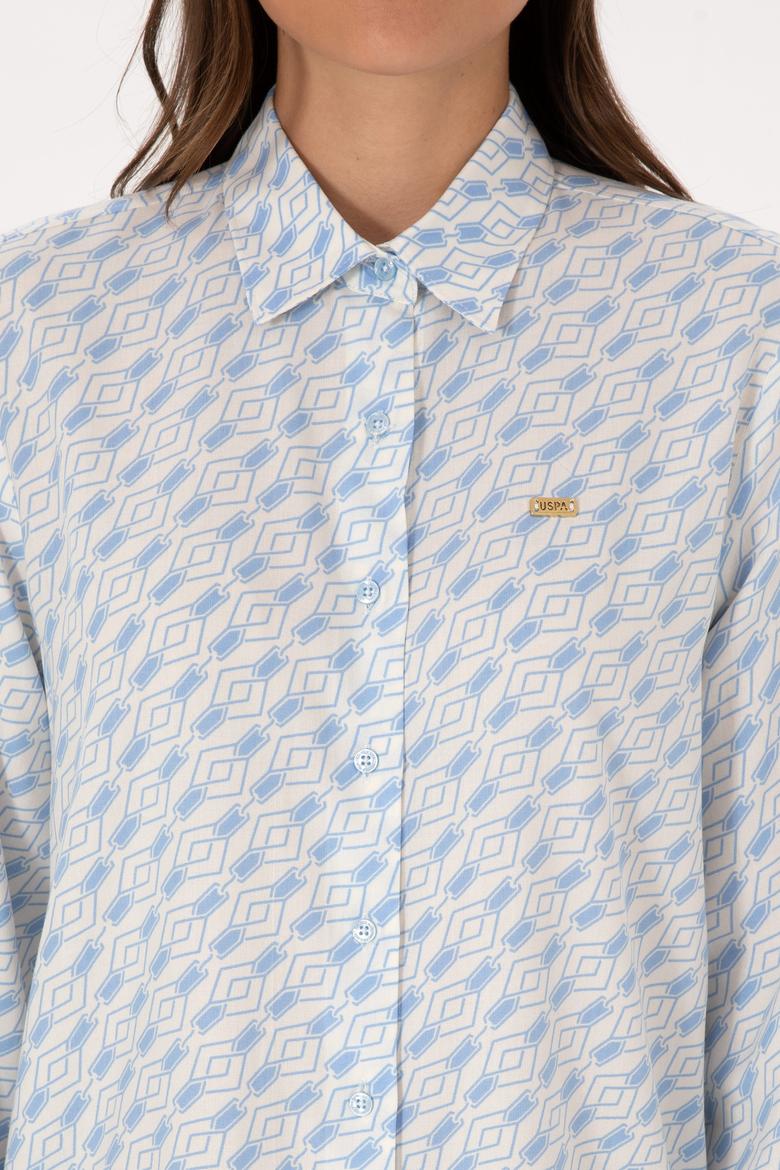 Kadın Açık Mavi Uzun Kollu Gömlek - 50316370020