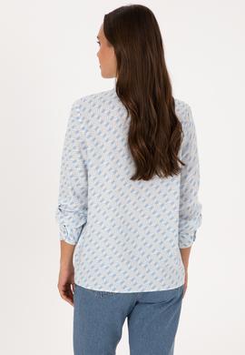 Kadın Açık Mavi Uzun Kollu Gömlek - 50316370020