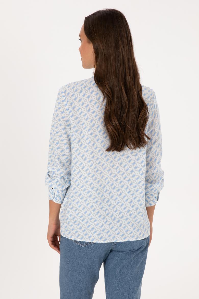 Kadın Açık Mavi Uzun Kollu Gömlek - 50316370020