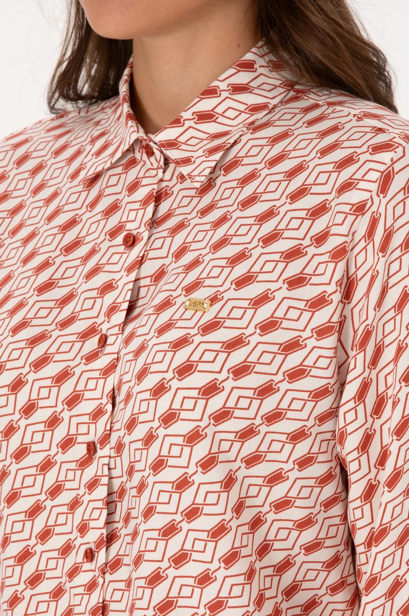 Kadın Gül Kurusu Uzun Kollu Gömlek