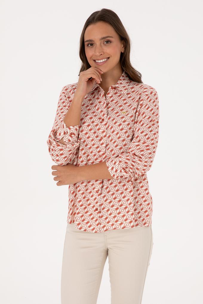 Kadın Gül Kurusu Uzun Kollu Gömlek