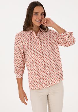 Kadın Gül Kurusu Uzun Kollu Gömlek - 50316370038