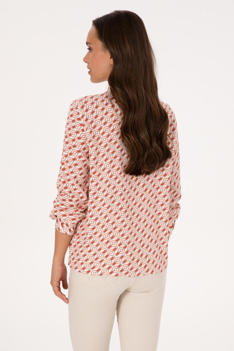 Kadın Gül Kurusu Uzun Kollu Gömlek - 50316370038