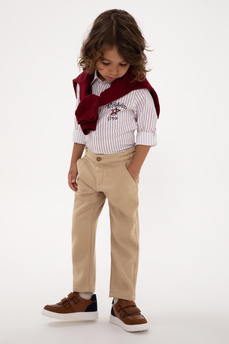 Erkek Çocuk Camel Kanvas Pantolon