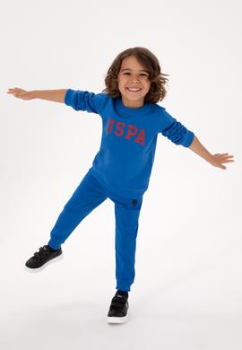 Erkek Çocuk Koyu Mavi Bisiklet Yaka Basic Sweatshirt - 50313830085