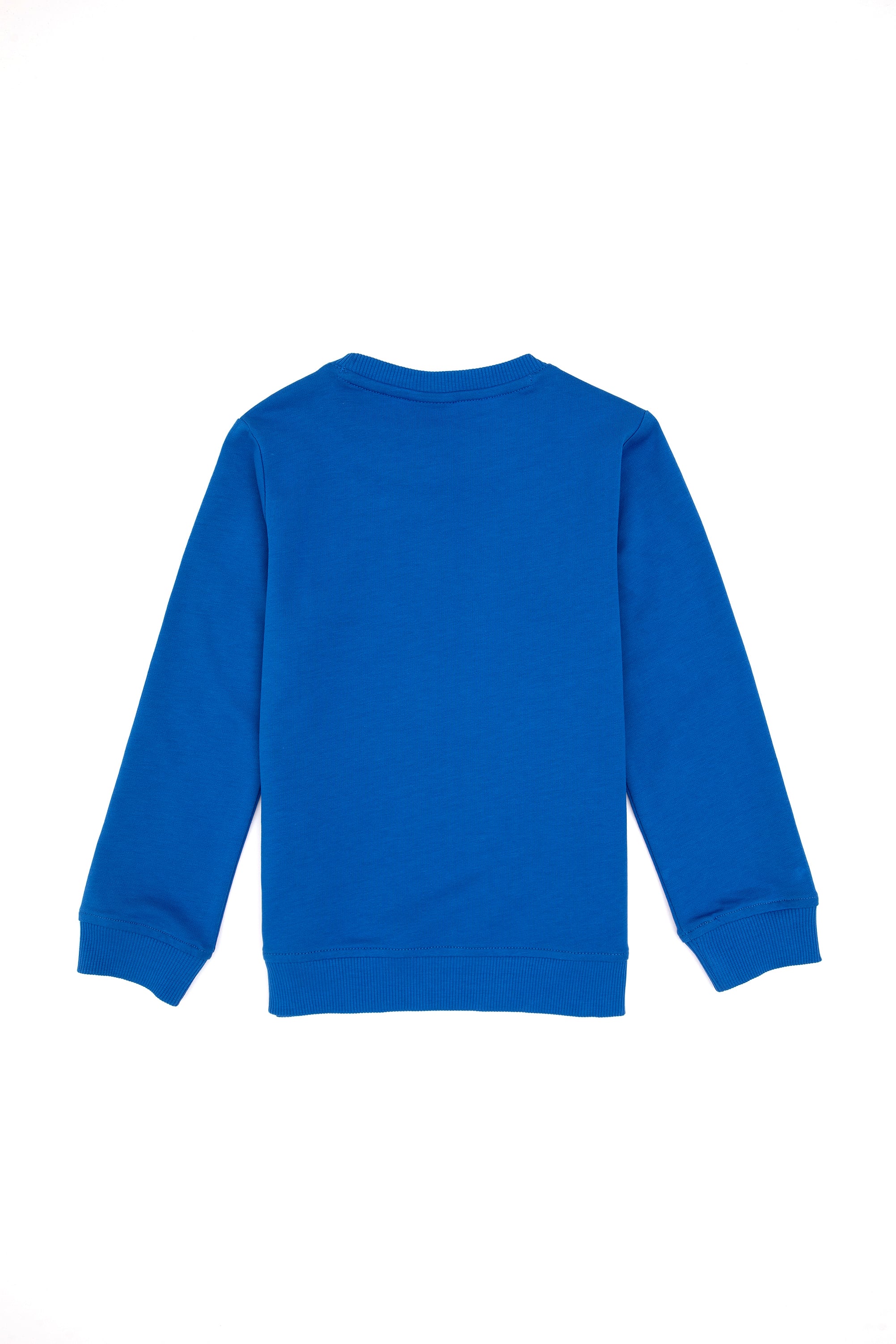 Erkek Çocuk Koyu Mavi Bisiklet Yaka Basic Sweatshirt