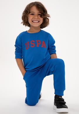 Erkek Çocuk Koyu Mavi Bisiklet Yaka Basic Sweatshirt - 50313830085