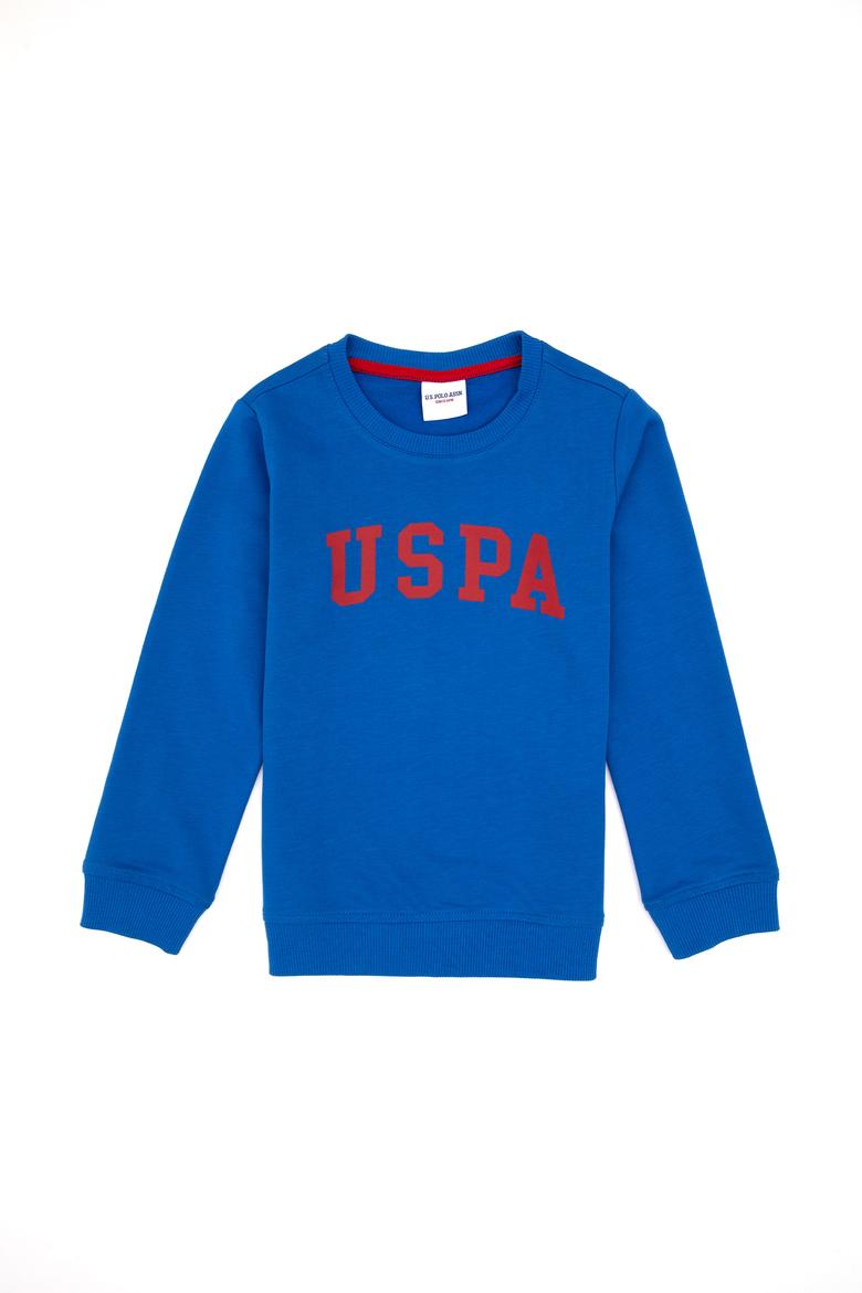 Erkek Çocuk Koyu Mavi Bisiklet Yaka Basic Sweatshirt - 50313830085