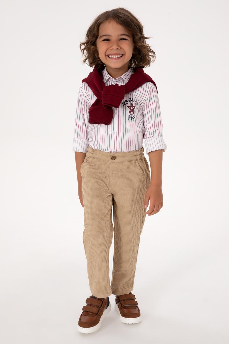 Erkek Çocuk Camel Kanvas Pantolon