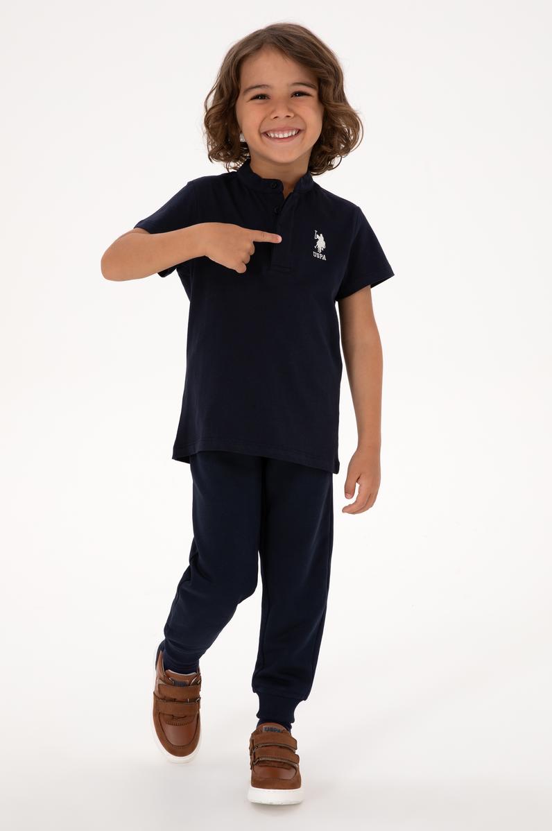 Erkek Çocuk Lacivert Bisiklet Yaka Tişört