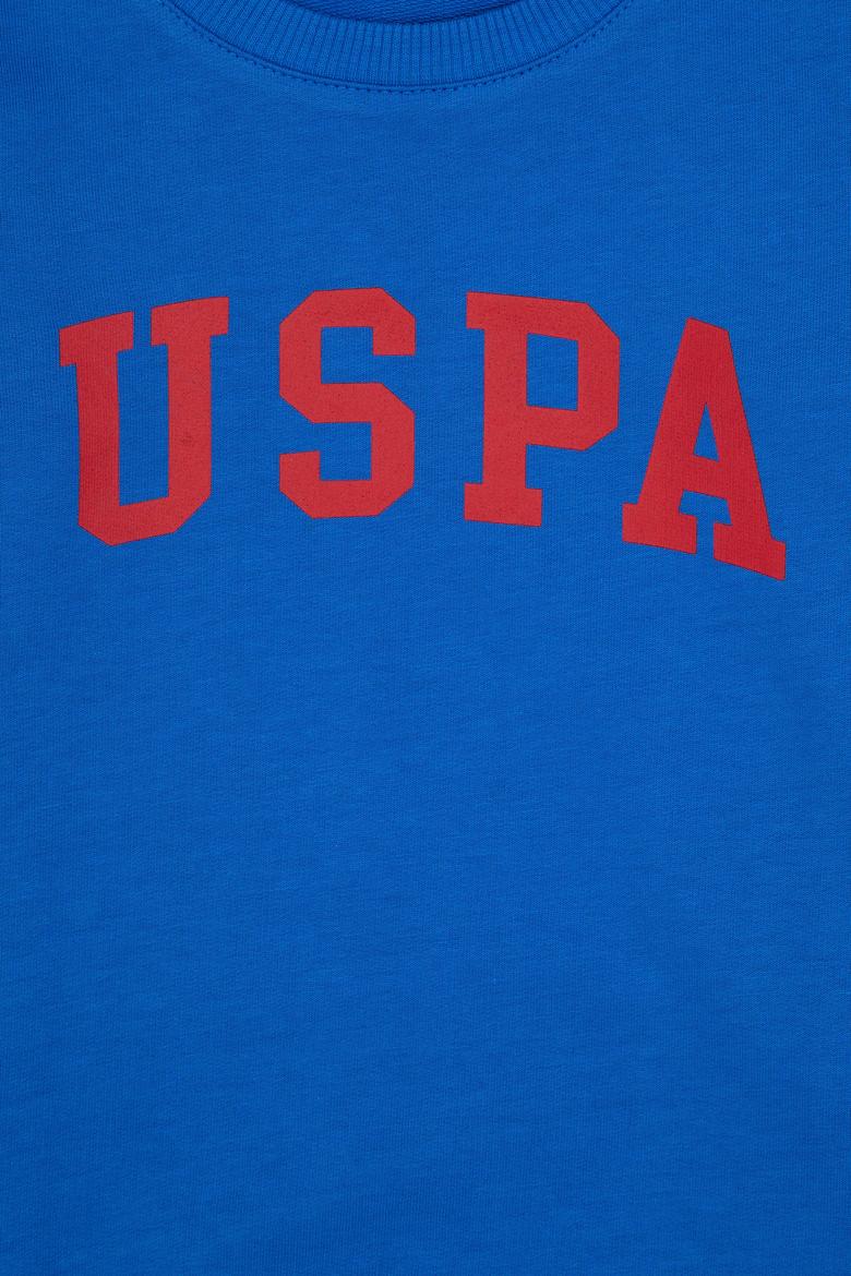 Erkek Çocuk Koyu Mavi Bisiklet Yaka Basic Sweatshirt - 50313830085