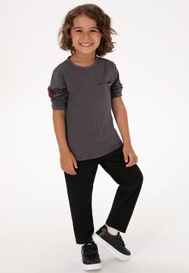 Erkek Çocuk Siyah Kanvas Pantolon - 50317274032