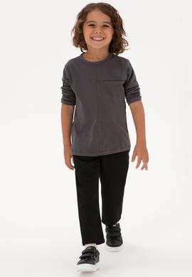 Erkek Çocuk Siyah Kanvas Pantolon - 50317274032