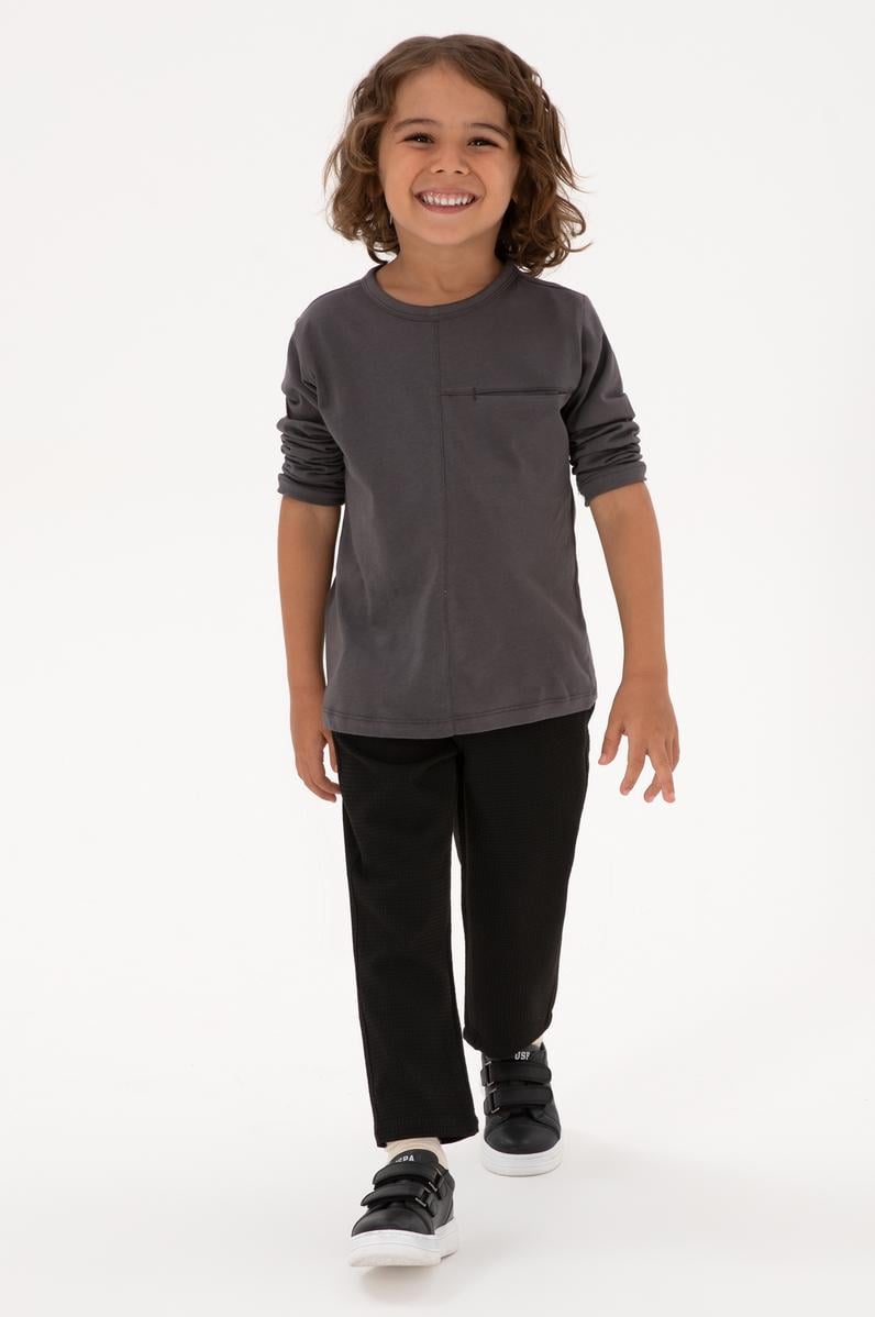 Erkek Çocuk Siyah Kanvas Pantolon