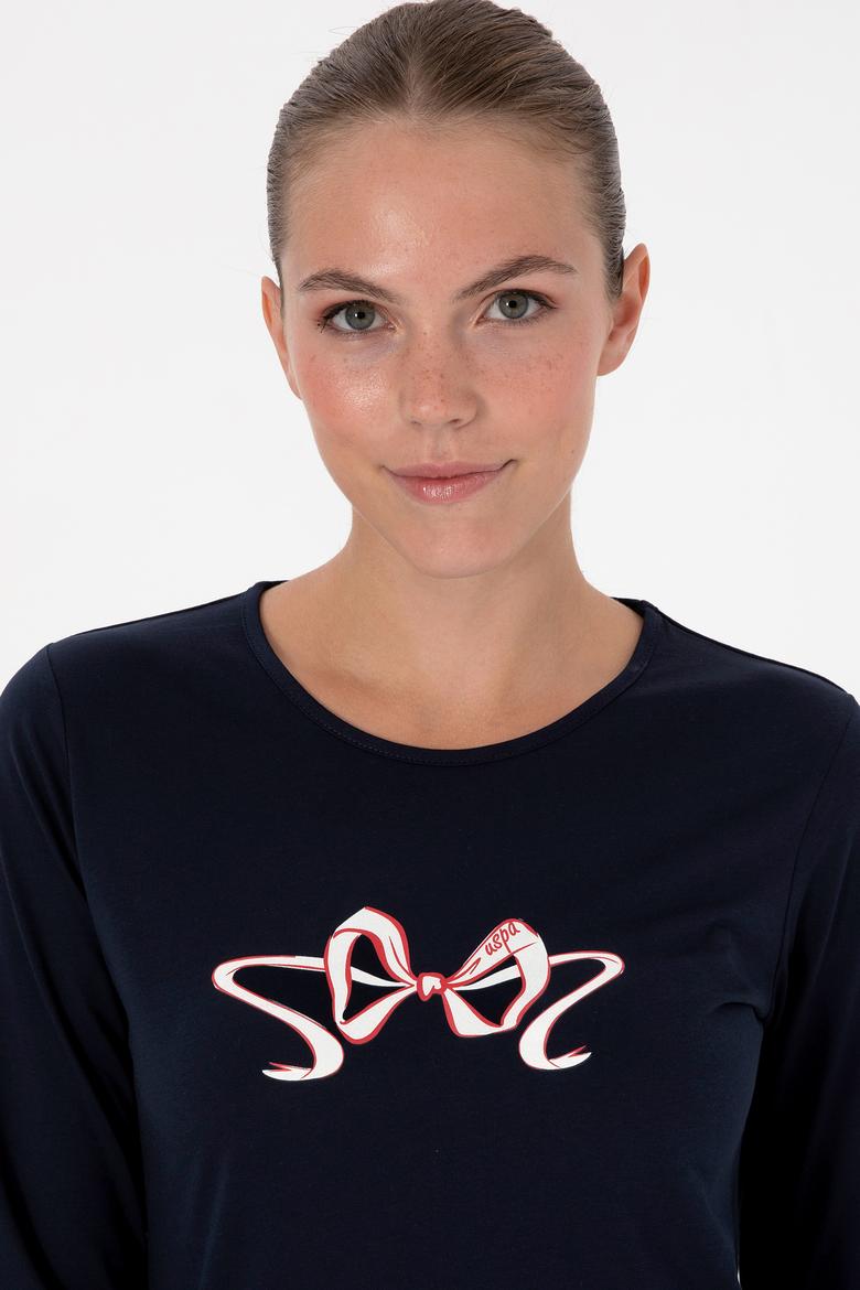 Kadın Lacivert Yılbaşı Temalı Pijama Takımı - 50318932002