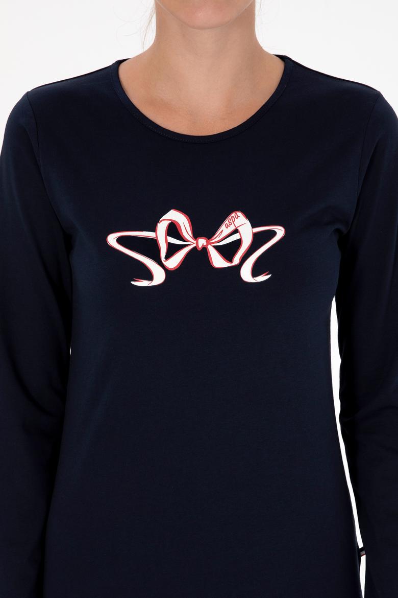 Kadın Lacivert Yılbaşı Temalı Pijama Takımı - 50318932002