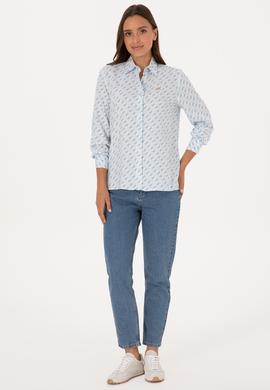 Kadın Açık Mavi Uzun Kollu Gömlek - 50316370020