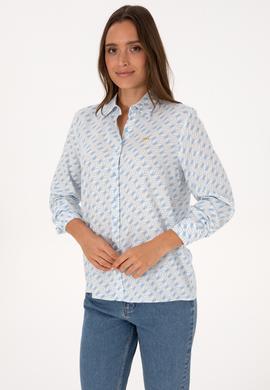 Kadın Açık Mavi Uzun Kollu Gömlek - 50316370020