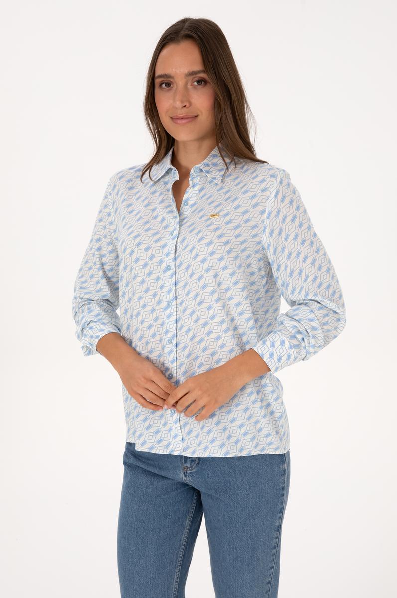 Kadın Açık Mavi Uzun Kollu Gömlek