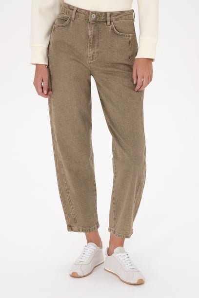 Kadın Yeşil Balloon Fit Jean Pantolon
