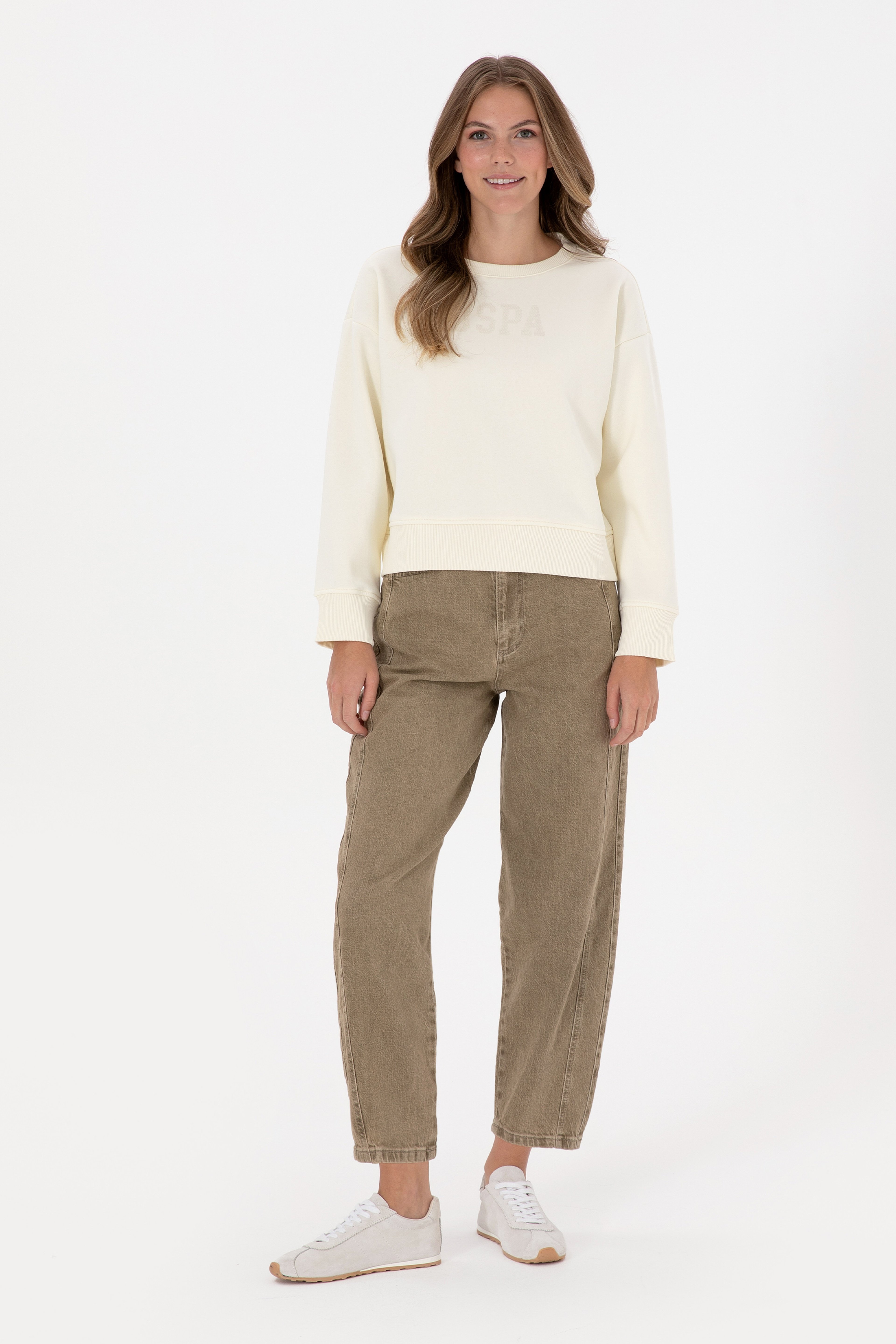 Kadın Yeşil  Balloon Fit Jean Pantolon - Image 1