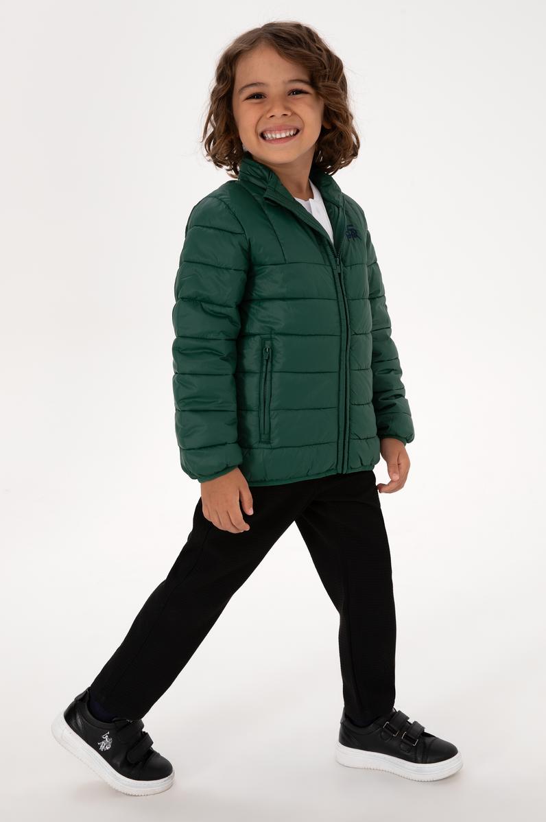 Erkek Çocuk Koyu Yeşil Mont