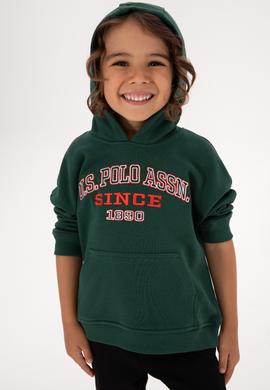 Erkek Çocuk Koyu Yeşil Kapüşonlu Sweatshirt - 50313842024