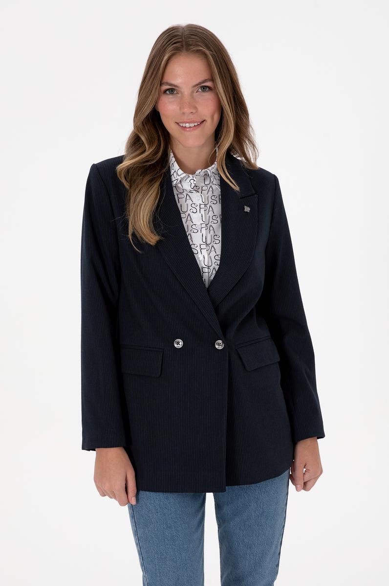 Kadın Lacivert Çizgili  Ceket