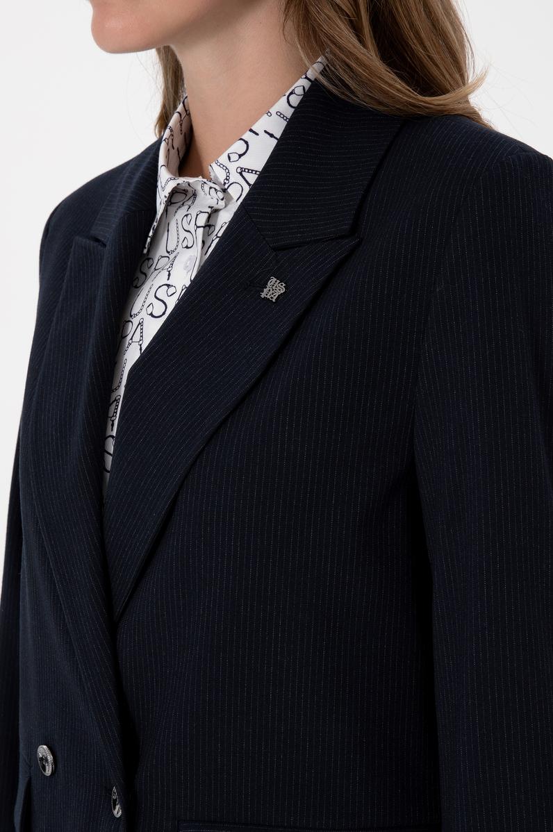 Kadın Lacivert Çizgili  Ceket