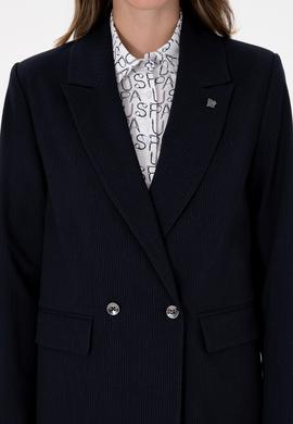 Kadın Lacivert Çizgili  Ceket - 50314944002