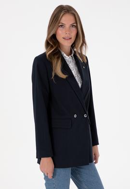 Kadın Lacivert Çizgili  Ceket - 50314944002
