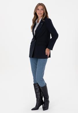 Kadın Lacivert Çizgili  Ceket - 50314944002