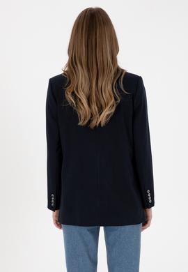 Kadın Lacivert Çizgili  Ceket - 50314944002