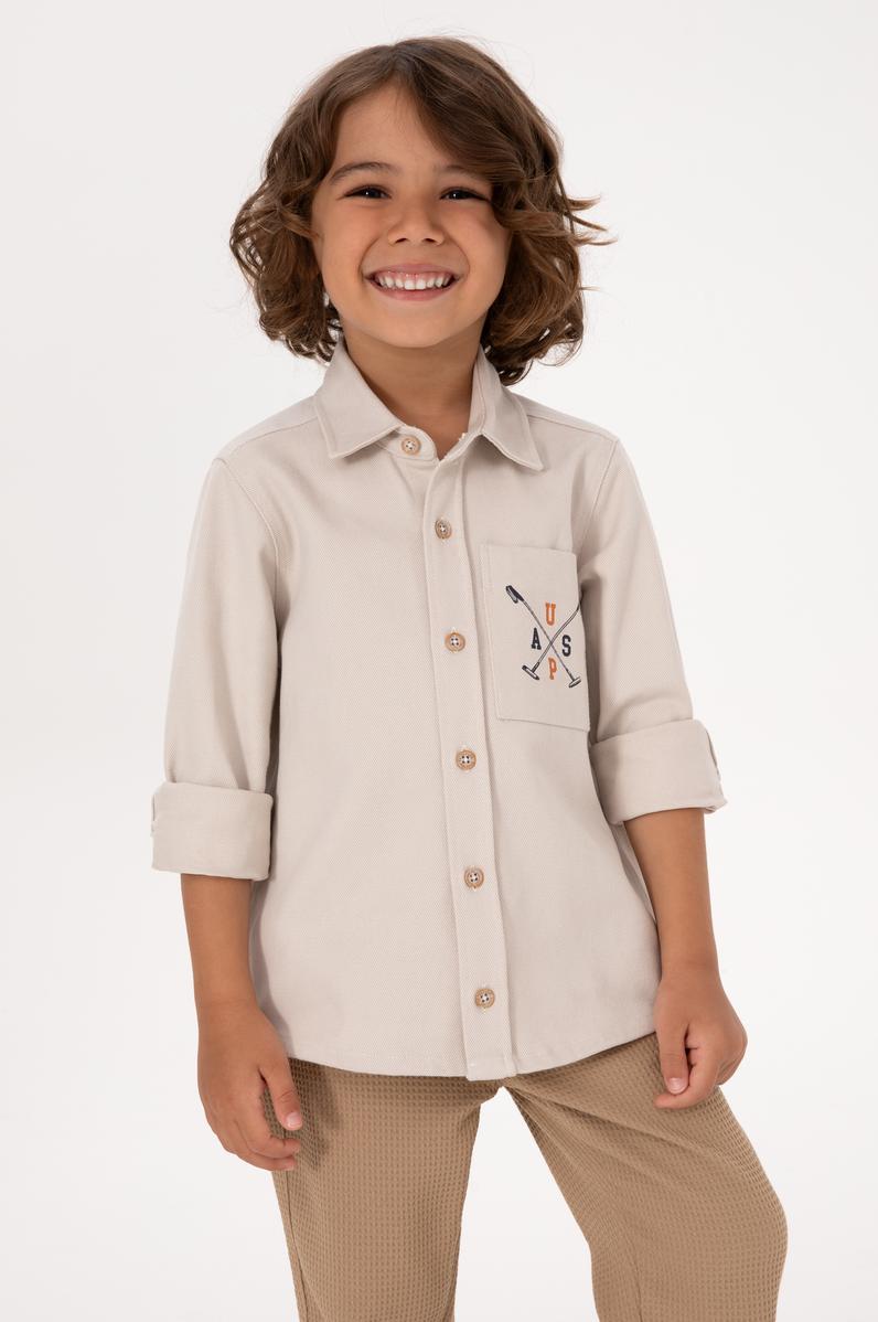 Erkek Çocuk Taş Uzun Kollu Gömlek
