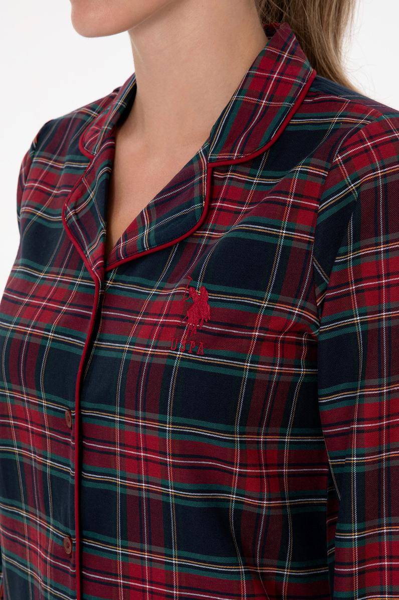 Kadın Kırmızı Yılbaşı Temalı Pijama Takımı