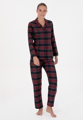 Kadın Kırmızı Yılbaşı Temalı Pijama Takımı - 50318817002