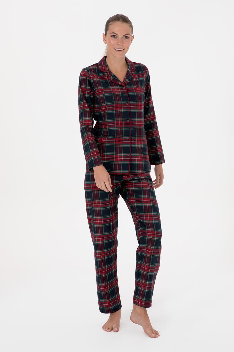 Kadın Kırmızı Yılbaşı Temalı Pijama Takımı