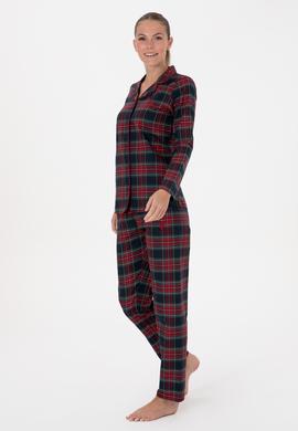 Kadın Kırmızı Yılbaşı Temalı Pijama Takımı - 50318817002