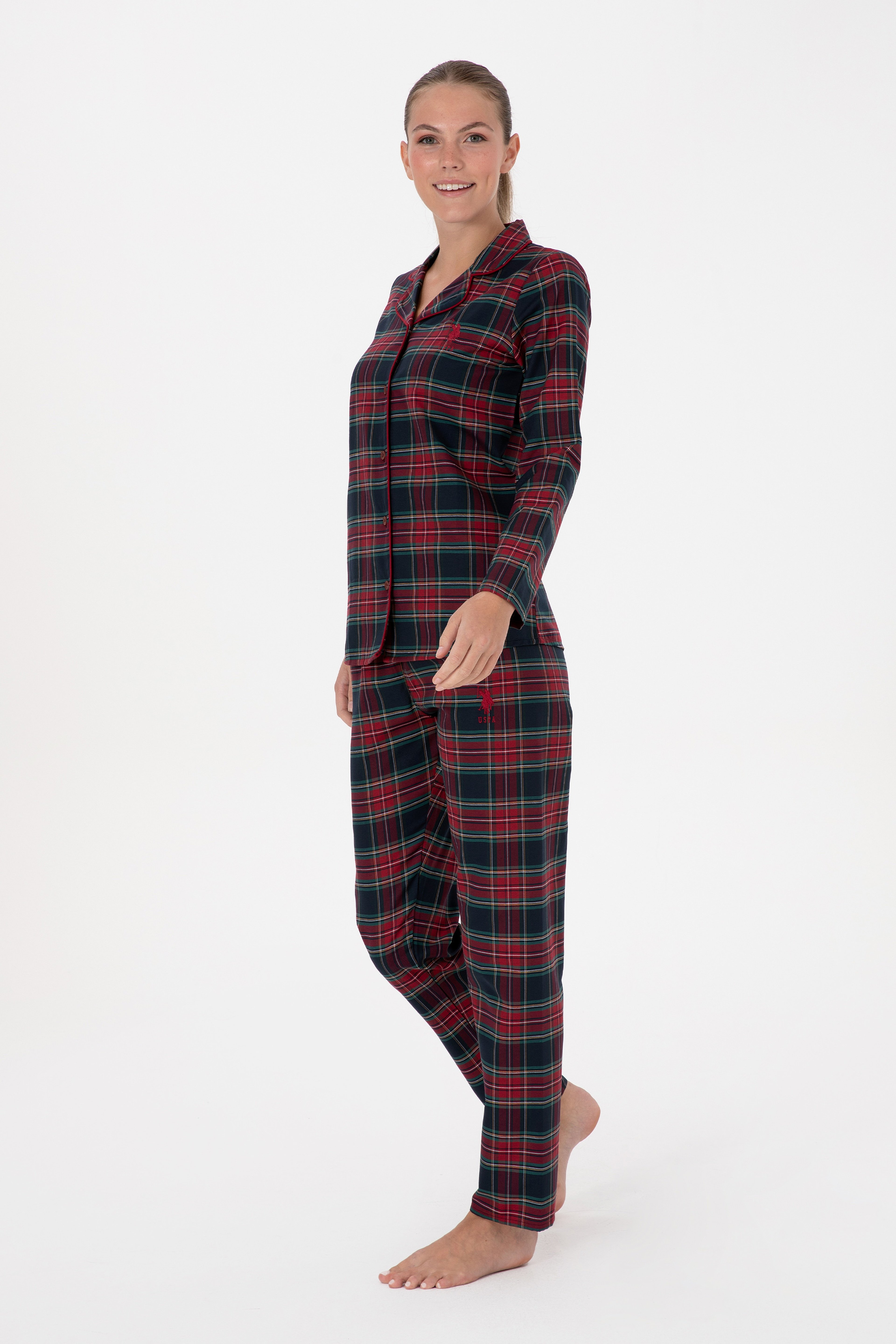 Kadın Kırmızı Yılbaşı Temalı Pijama Takımı - Image 4