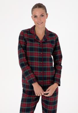 Kadın Kırmızı Yılbaşı Temalı Pijama Takımı - 50318817002