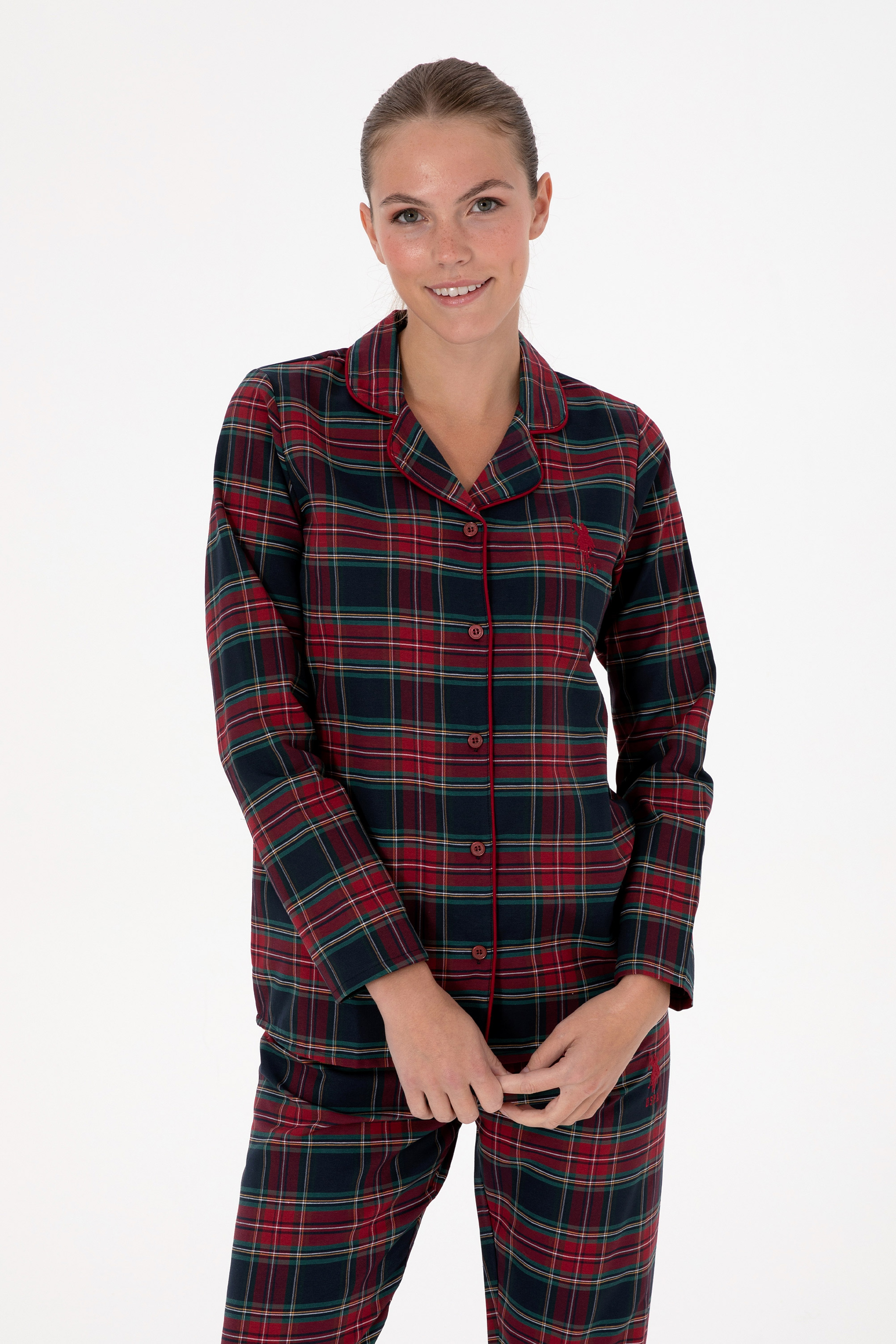 Kadın Kırmızı Yılbaşı Temalı Pijama Takımı - Image 3