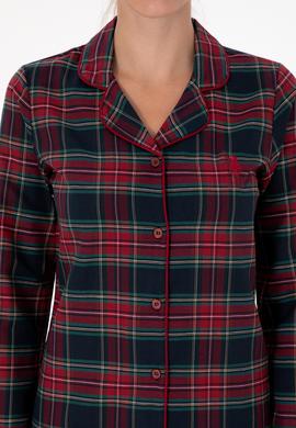 Kadın Kırmızı Yılbaşı Temalı Pijama Takımı - 50318817002